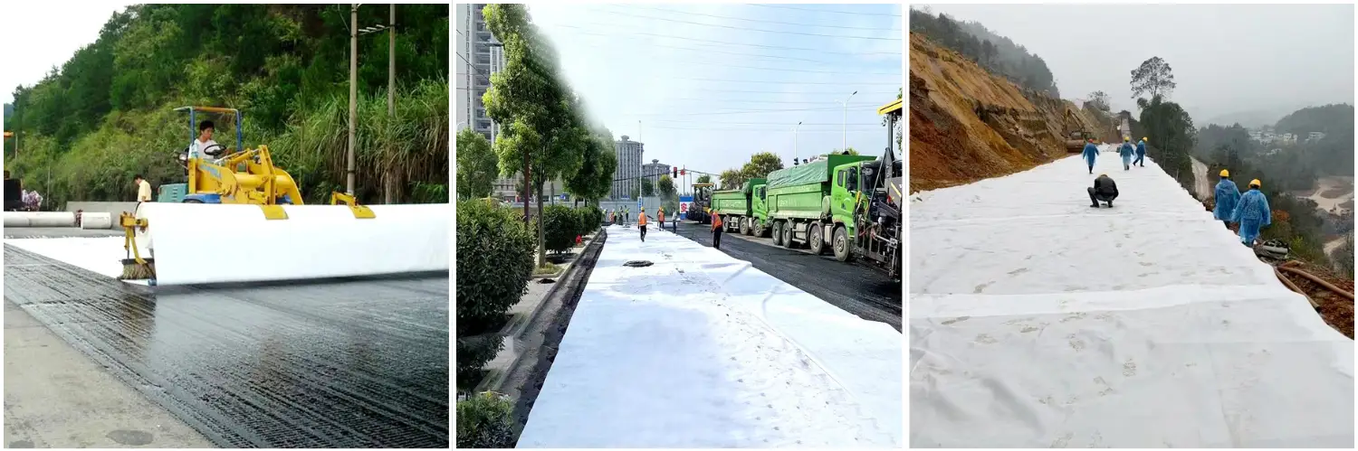 Needle-punched geotextile for highway engineering